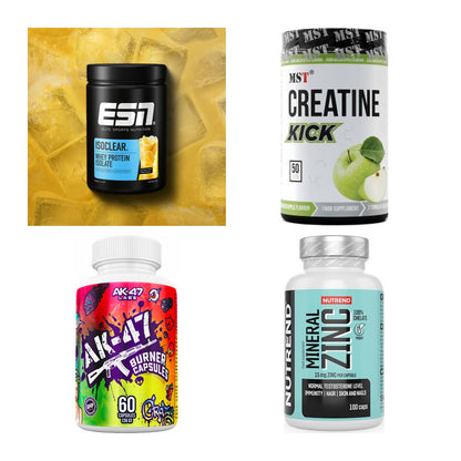 Wettkampfvorbereitung: ESN ISOCLEAR + MST Creatine + 2 weitere – alle enthaltenen Artikel
