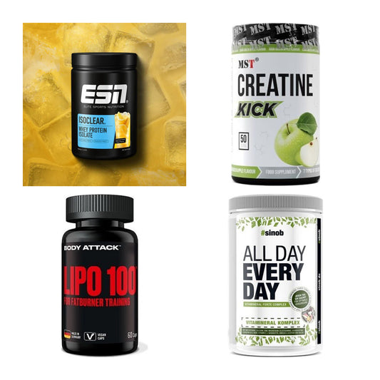 Wettkampfvorbereitung: ESN ISOCLEAR + MST Creatine + 2 weitere – alle enthaltenen Artikel