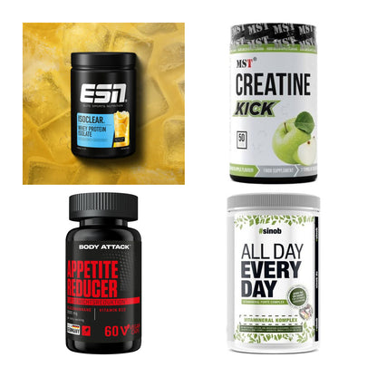 Wettkampfvorbereitung: ESN ISOCLEAR + MST Creatine + 2 weitere – alle enthaltenen Artikel