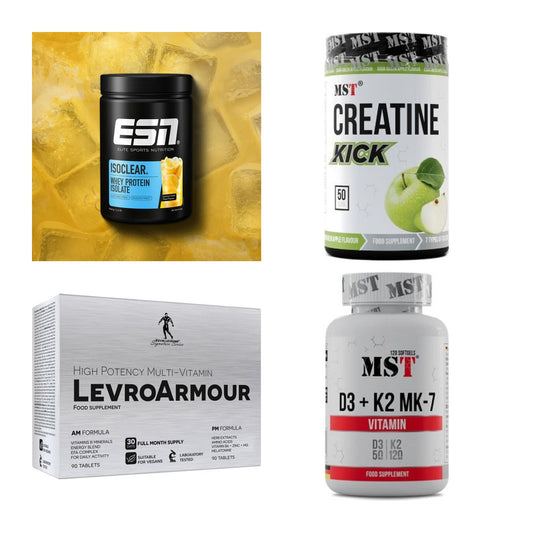 Wettkampfvorbereitung: ESN ISOCLEAR + MST Creatine + 2 weitere – alle enthaltenen Artikel