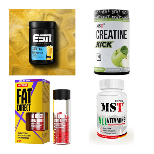 Wettkampfvorbereitung: ESN ISOCLEAR + MST Creatine + 2 weitere – alle enthaltenen Artikel