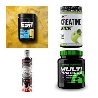 Wettkampfvorbereitung: ESN ISOCLEAR + MST Creatine + 2 weitere – alle enthaltenen Artikel