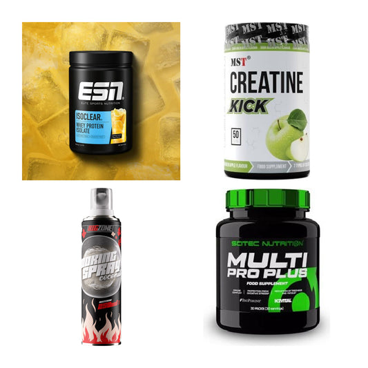 Wettkampfvorbereitung: ESN ISOCLEAR + MST Creatine + 2 weitere – alle enthaltenen Artikel