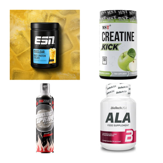 Wettkampfvorbereitung: ESN ISOCLEAR + MST Creatine + 2 weitere – alle enthaltenen Artikel