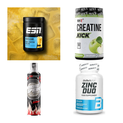 Wettkampfvorbereitung: ESN ISOCLEAR + MST Creatine + 2 weitere – alle enthaltenen Artikel