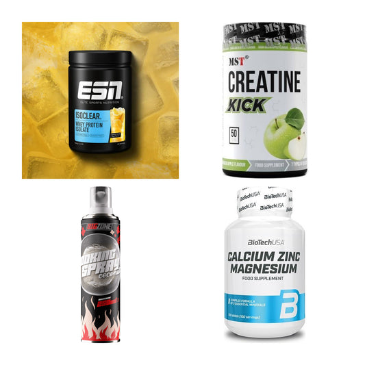 Wettkampfvorbereitung: ESN ISOCLEAR + MST Creatine + 2 weitere – alle enthaltenen Artikel