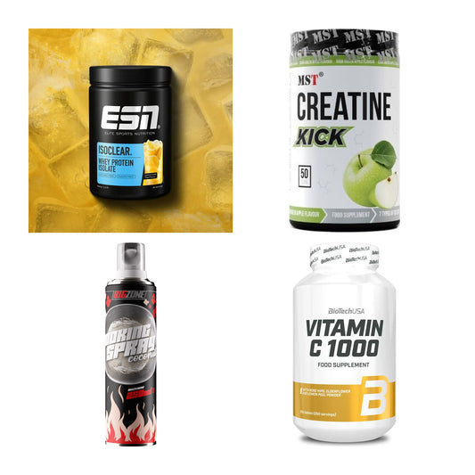 Wettkampfvorbereitung: ESN ISOCLEAR + MST Creatine + 2 weitere – alle enthaltenen Artikel