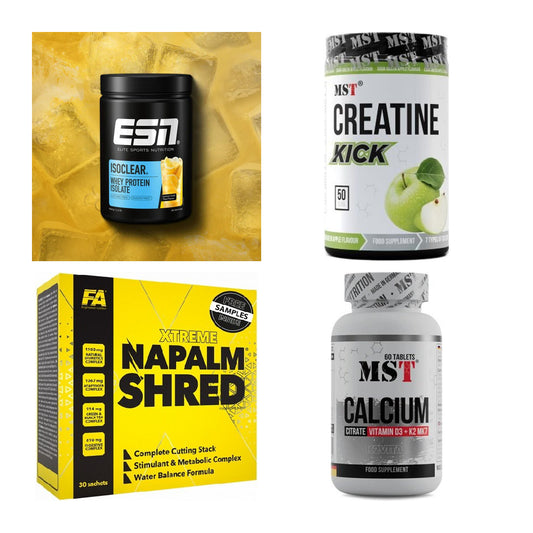 Wettkampfvorbereitung: ESN ISOCLEAR + MST Creatine + 2 weitere – alle enthaltenen Artikel