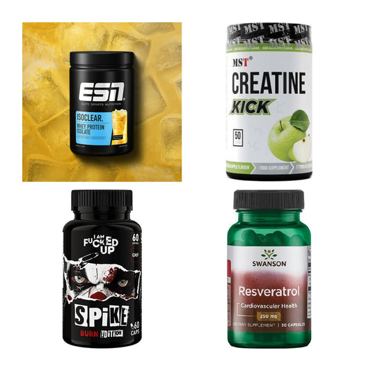 Wettkampfvorbereitung: ESN ISOCLEAR + MST Creatine + 2 weitere – alle enthaltenen Artikel