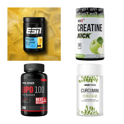 Wettkampfvorbereitung: ESN ISOCLEAR + MST Creatine + 2 weitere – alle enthaltenen Artikel