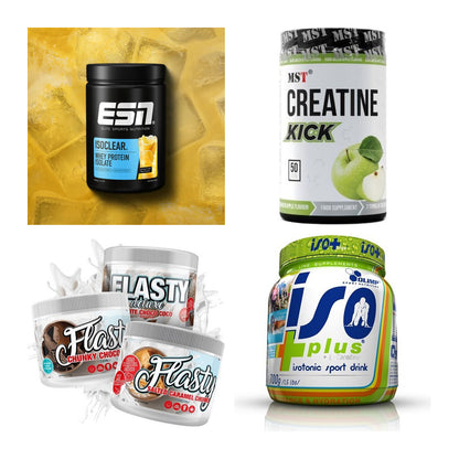 Wettkampfvorbereitung: ESN ISOCLEAR + MST Creatine + 2 weitere – alle enthaltenen Artikel