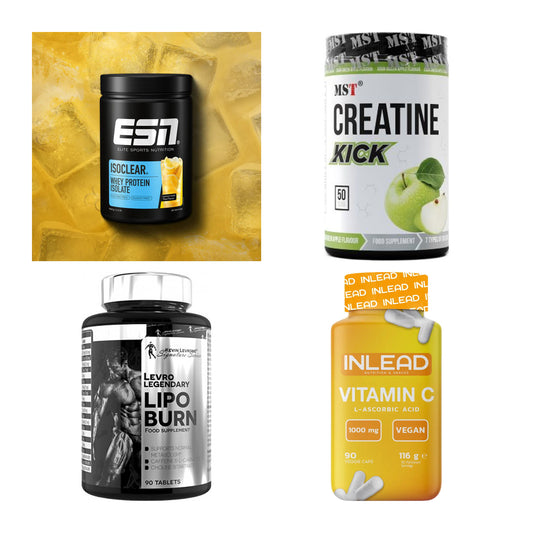 Wettkampfvorbereitung: ESN ISOCLEAR + MST Creatine + 2 weitere – alle enthaltenen Artikel