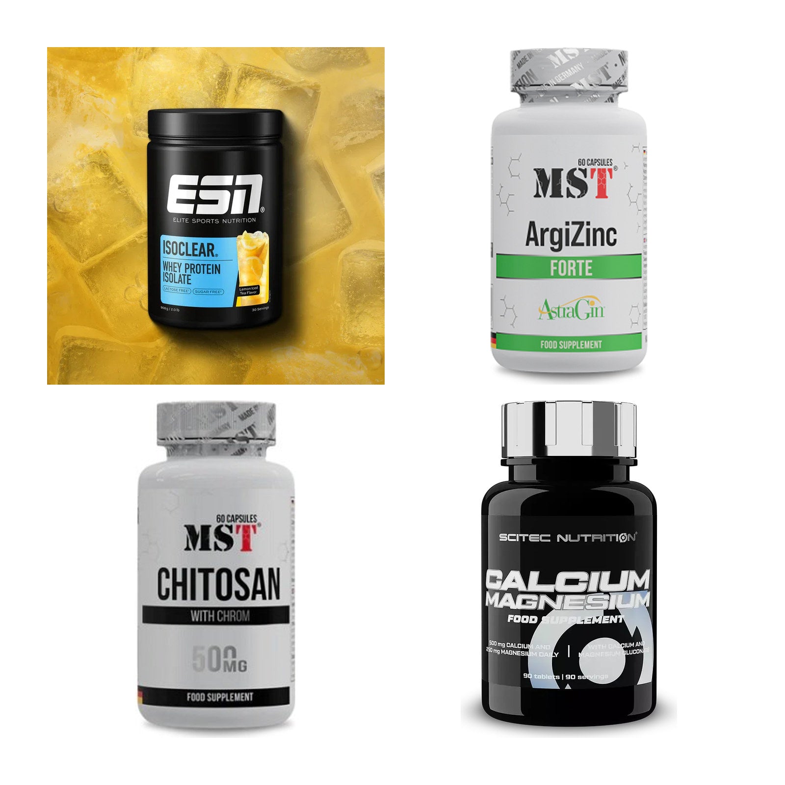 Wettkampfvorbereitung: ESN ISOCLEAR + MST ArgiZinc + 2 weitere – alle enthaltenen Artikel