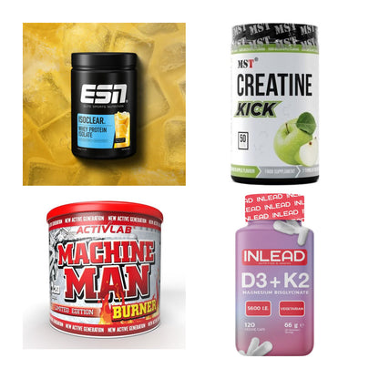 Wettkampfvorbereitung: ESN ISOCLEAR + MST Creatine + 2 weitere – alle enthaltenen Artikel