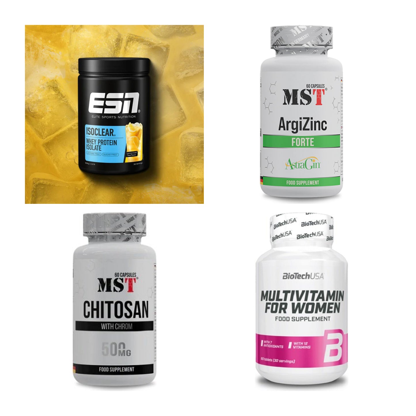 Wettkampfvorbereitung: ESN ISOCLEAR + MST ArgiZinc + 2 weitere – alle enthaltenen Artikel