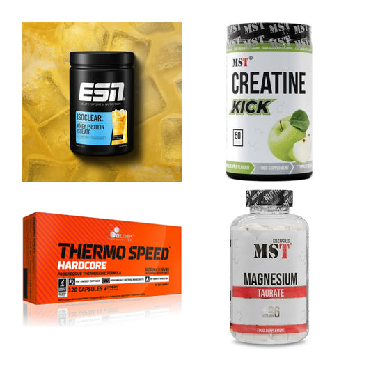 Wettkampfvorbereitung: ESN ISOCLEAR + MST Creatine + 2 weitere – alle enthaltenen Artikel