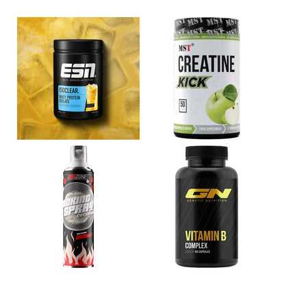 Wettkampfvorbereitung: ESN ISOCLEAR + MST Creatine + 2 weitere – alle enthaltenen Artikel
