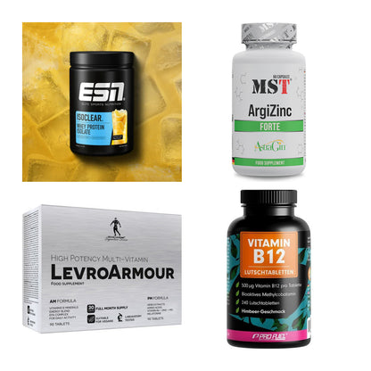Wettkampfvorbereitung: ESN ISOCLEAR + MST ArgiZinc + 2 weitere – alle enthaltenen Artikel