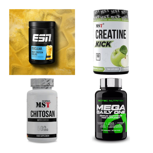 Wettkampfvorbereitung: ESN ISOCLEAR + MST Creatine + 2 weitere – alle enthaltenen Artikel