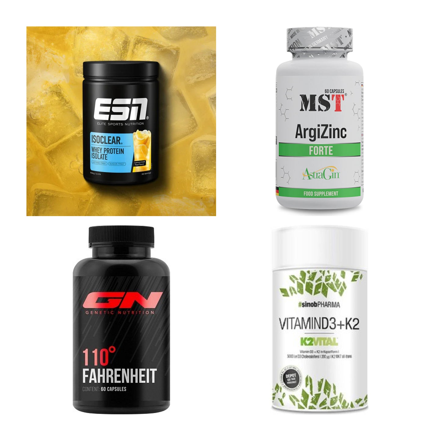 Wettkampfvorbereitung: ESN ISOCLEAR + MST ArgiZinc + 2 weitere – alle enthaltenen Artikel