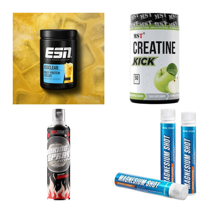 Wettkampfvorbereitung: ESN ISOCLEAR + MST Creatine + 2 weitere – alle enthaltenen Artikel