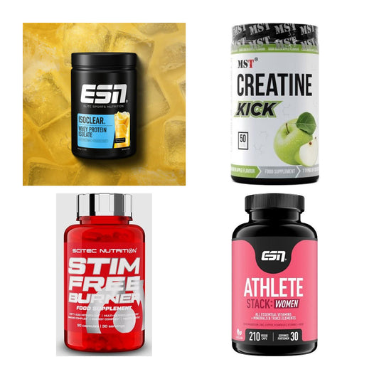 Wettkampfvorbereitung: ESN ISOCLEAR + MST Creatine + 2 weitere – alle enthaltenen Artikel