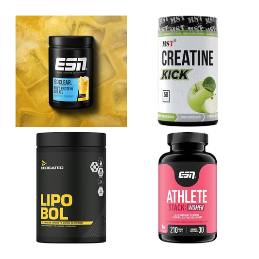 Wettkampfvorbereitung: ESN ISOCLEAR + MST Creatine + 2 weitere – alle enthaltenen Artikel