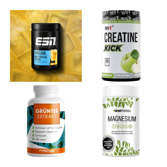 Wettkampfvorbereitung: ESN ISOCLEAR + MST Creatine + 2 weitere – alle enthaltenen Artikel