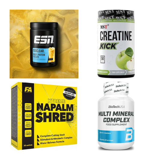 Wettkampfvorbereitung: ESN ISOCLEAR + MST Creatine + 2 weitere – alle enthaltenen Artikel