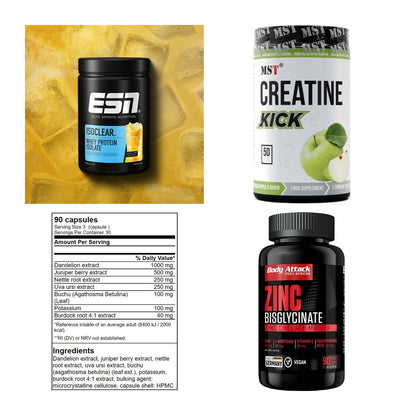 Wettkampfvorbereitung: ESN ISOCLEAR + MST Creatine + 2 weitere – alle enthaltenen Artikel