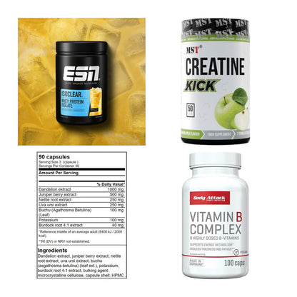 Wettkampfvorbereitung: ESN ISOCLEAR + MST Creatine + 2 weitere – alle enthaltenen Artikel