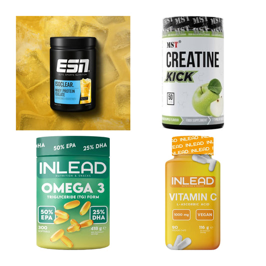 Wettkampfvorbereitung: ESN ISOCLEAR + MST Creatine + 2 weitere – alle enthaltenen Artikel