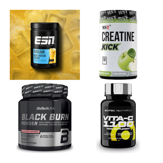 Wettkampfvorbereitung: ESN ISOCLEAR + MST Creatine + 2 weitere – alle enthaltenen Artikel