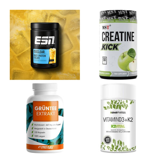 Wettkampfvorbereitung: ESN ISOCLEAR + MST Creatine + 2 weitere – alle enthaltenen Artikel
