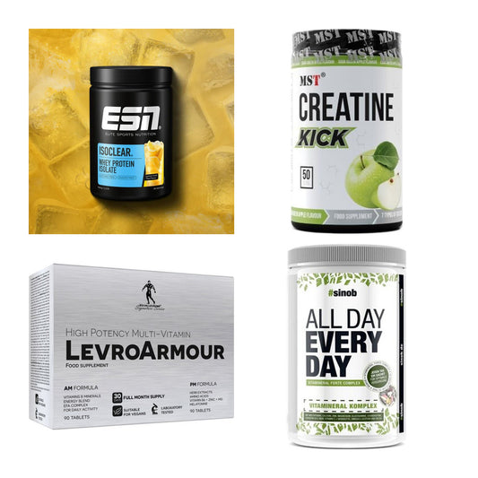 Wettkampfvorbereitung: ESN ISOCLEAR + MST Creatine + 2 weitere – alle enthaltenen Artikel