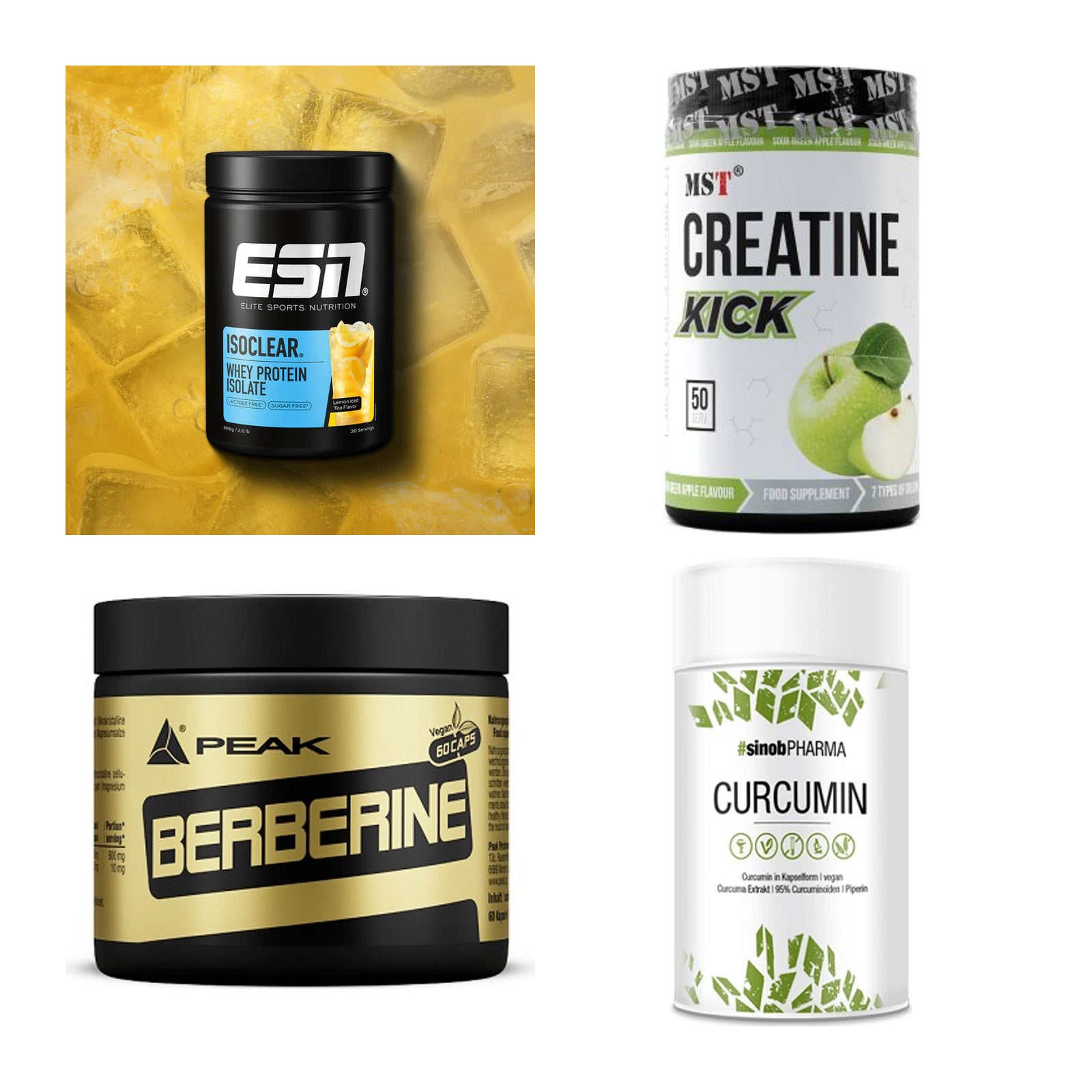 Wettkampfvorbereitung: ESN ISOCLEAR + MST Creatine + 2 weitere – alle enthaltenen Artikel