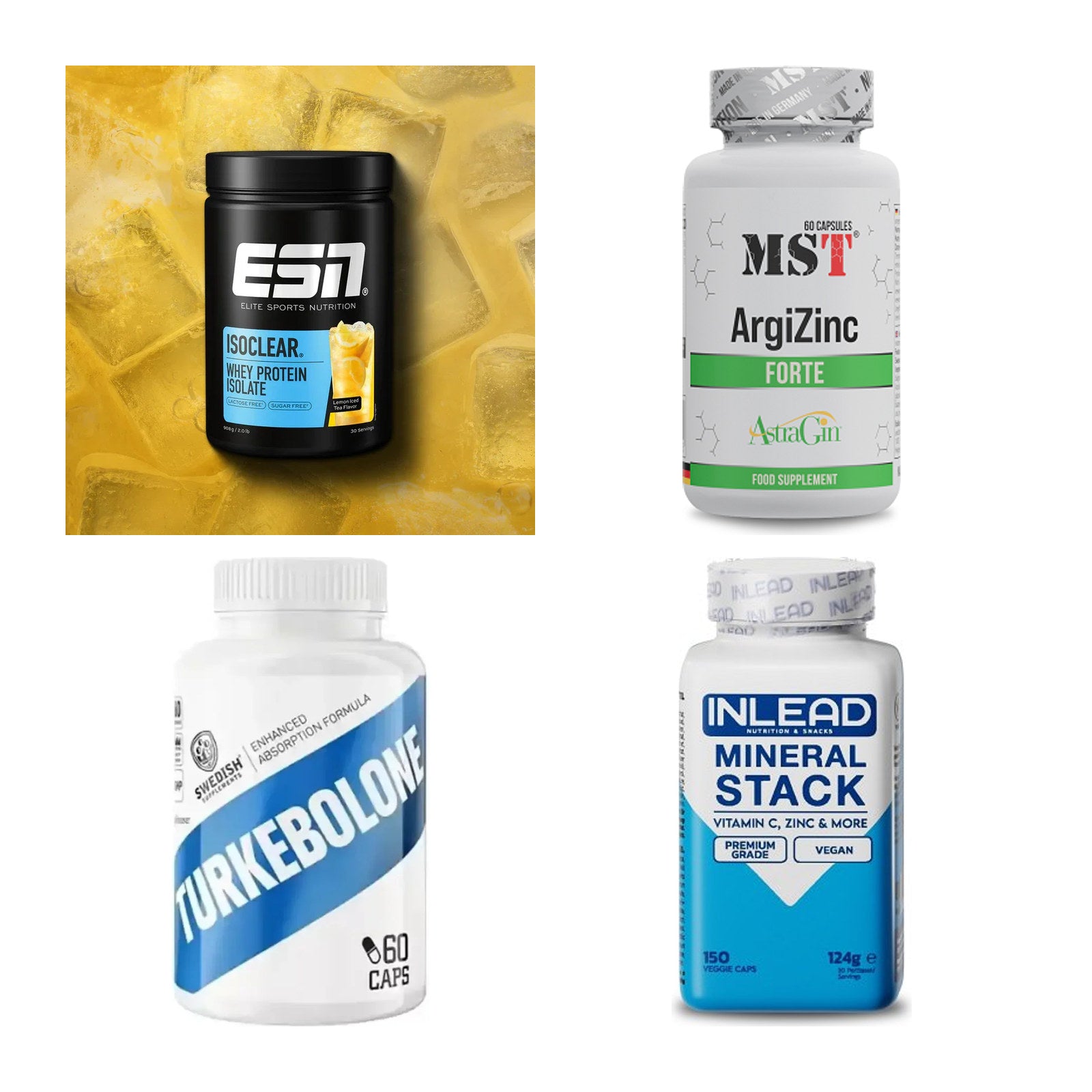 Wettkampfvorbereitung: ESN ISOCLEAR + MST ArgiZinc + 2 weitere – alle enthaltenen Artikel
