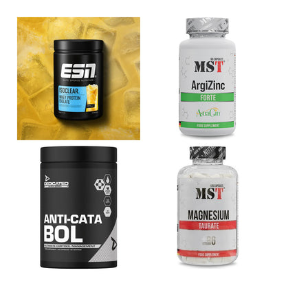 Wettkampfvorbereitung: ESN ISOCLEAR + MST ArgiZinc + 2 weitere – alle enthaltenen Artikel