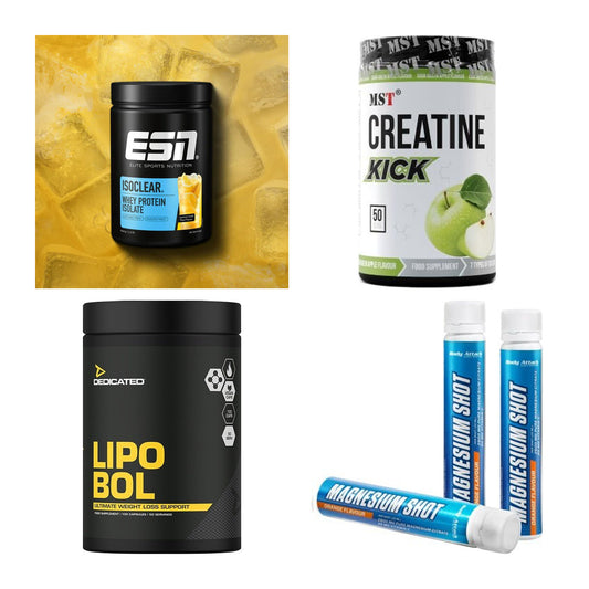 Wettkampfvorbereitung: ESN ISOCLEAR + MST Creatine + 2 weitere – alle enthaltenen Artikel