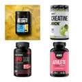 Wettkampfvorbereitung: ESN ISOCLEAR + MST Creatine + 2 weitere – alle enthaltenen Artikel