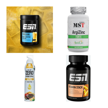 Wettkampfvorbereitung: ESN ISOCLEAR + MST ArgiZinc + 2 weitere – alle enthaltenen Artikel