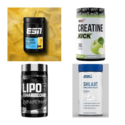 Wettkampfvorbereitung: ESN ISOCLEAR + MST Creatine + 2 weitere – alle enthaltenen Artikel