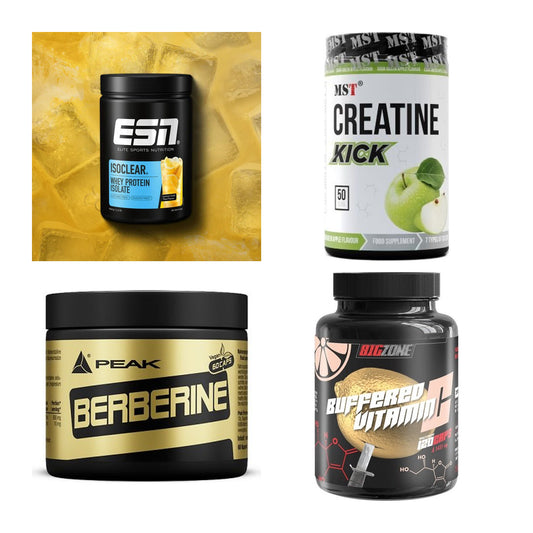 Wettkampfvorbereitung: ESN ISOCLEAR + MST Creatine + 2 weitere – alle enthaltenen Artikel