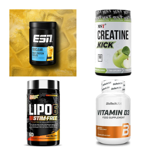 Wettkampfvorbereitung: ESN ISOCLEAR + MST Creatine + 2 weitere – alle enthaltenen Artikel