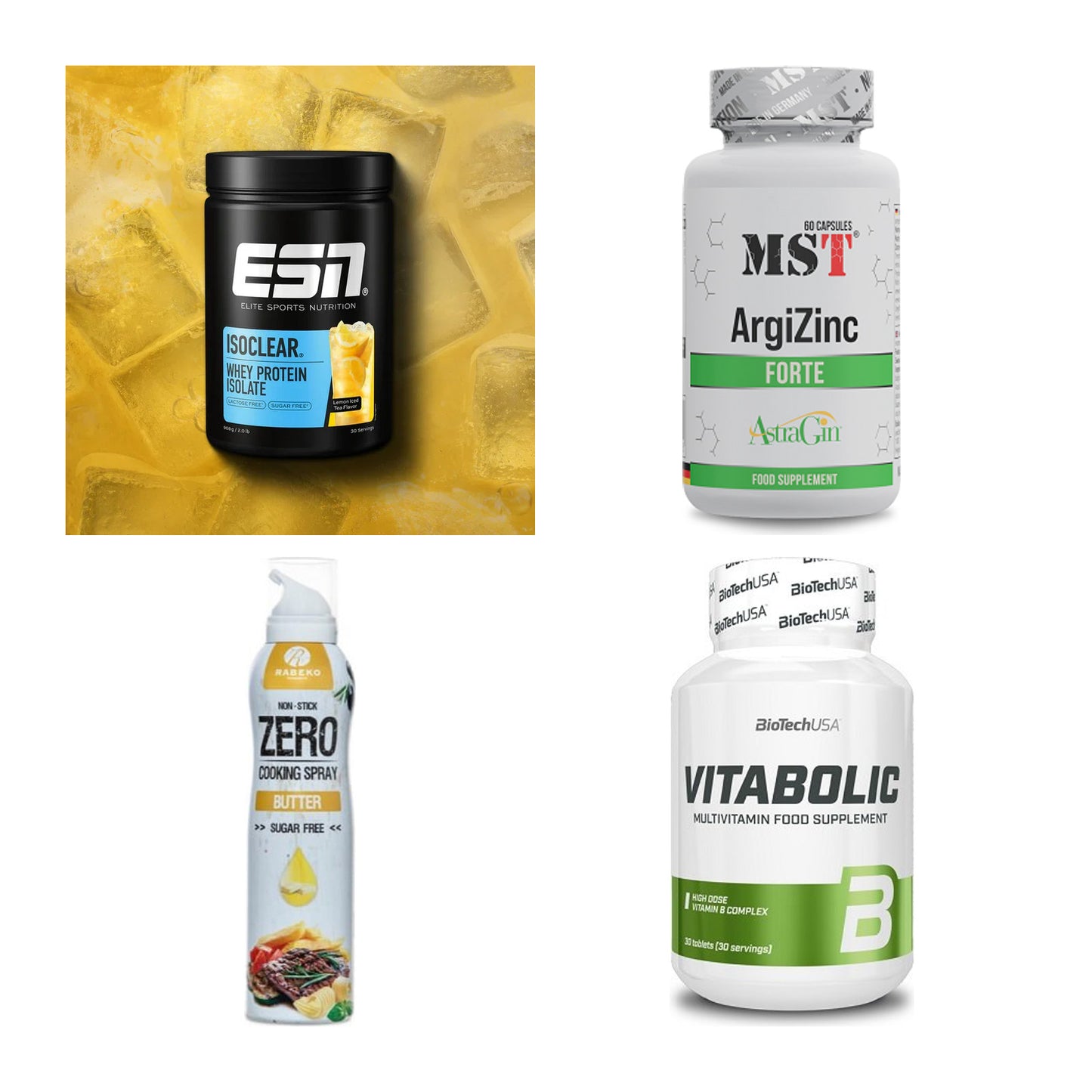 Wettkampfvorbereitung: ESN ISOCLEAR + MST ArgiZinc + 2 weitere – alle enthaltenen Artikel