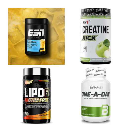 Wettkampfvorbereitung: ESN ISOCLEAR + MST Creatine + 2 weitere – alle enthaltenen Artikel