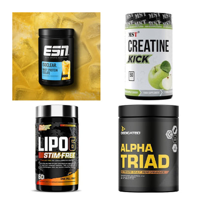 Wettkampfvorbereitung: ESN ISOCLEAR + MST Creatine + 2 weitere – alle enthaltenen Artikel