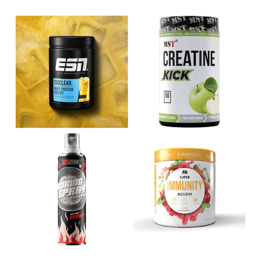 Wettkampfvorbereitung: ESN ISOCLEAR + MST Creatine + 2 weitere – alle enthaltenen Artikel