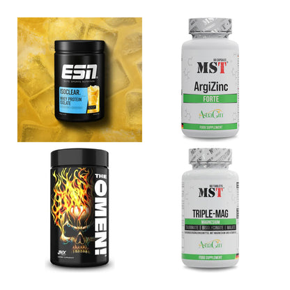 Wettkampfvorbereitung: ESN ISOCLEAR + MST ArgiZinc + 2 weitere – alle enthaltenen Artikel