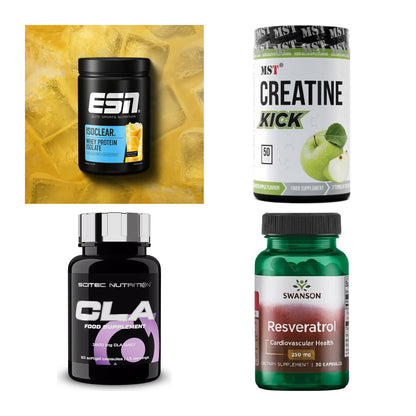 Wettkampfvorbereitung: ESN ISOCLEAR + MST Creatine + 2 weitere – alle enthaltenen Artikel